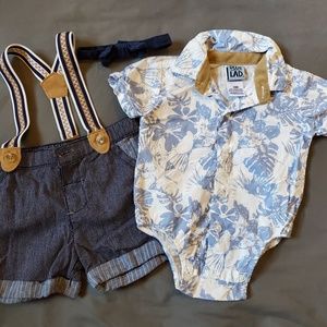 Baby boy suspender outfit